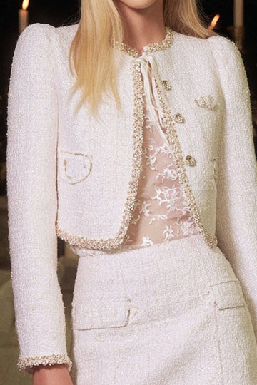 White Tight 2-Piece Long Sleeve Mini Dress